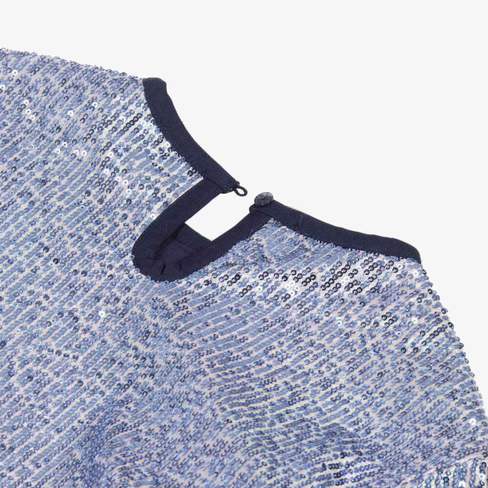 Billieblush-Girls Blue Sequin & Tulle Dress | Childrensalon