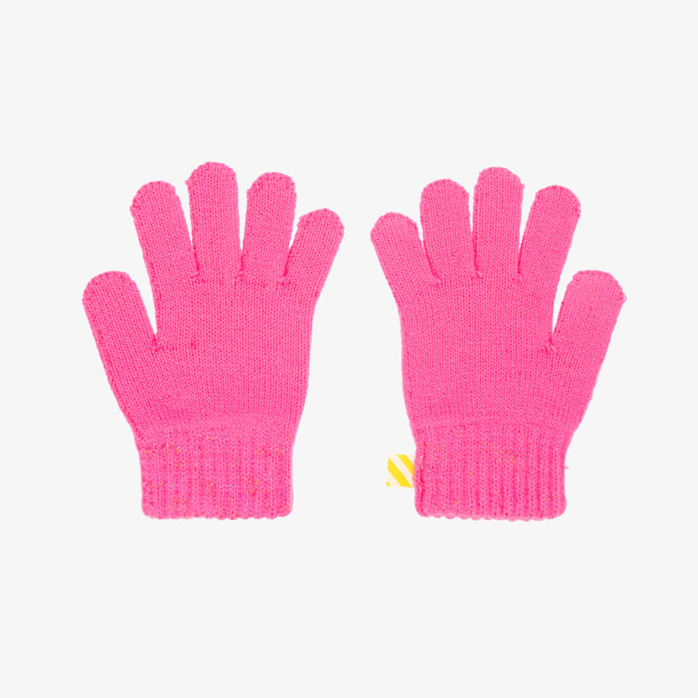 Billieblush-Girls Bright Pink Knitted Gloves | Childrensalon