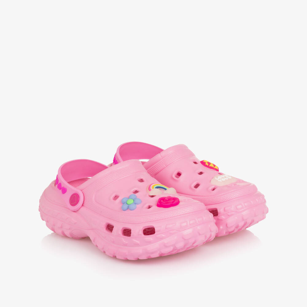 Billieblush-Girls Bright Pink Rubber Clog Sandals | Childrensalon