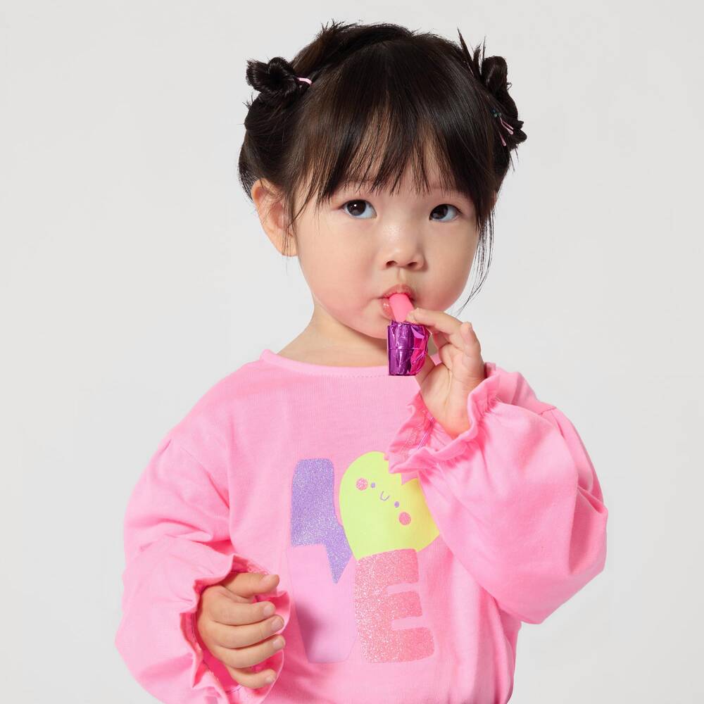 Billieblush-Girls Bright Pink Top with Puffed Long Sleeves | Childrensalon