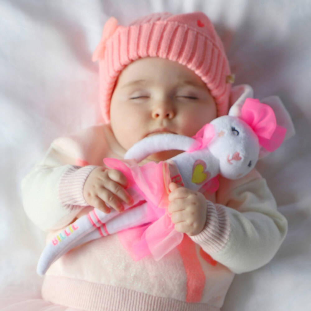 Billieblush-Girls Coral Pink Knitted Cat Ears Hat | Childrensalon