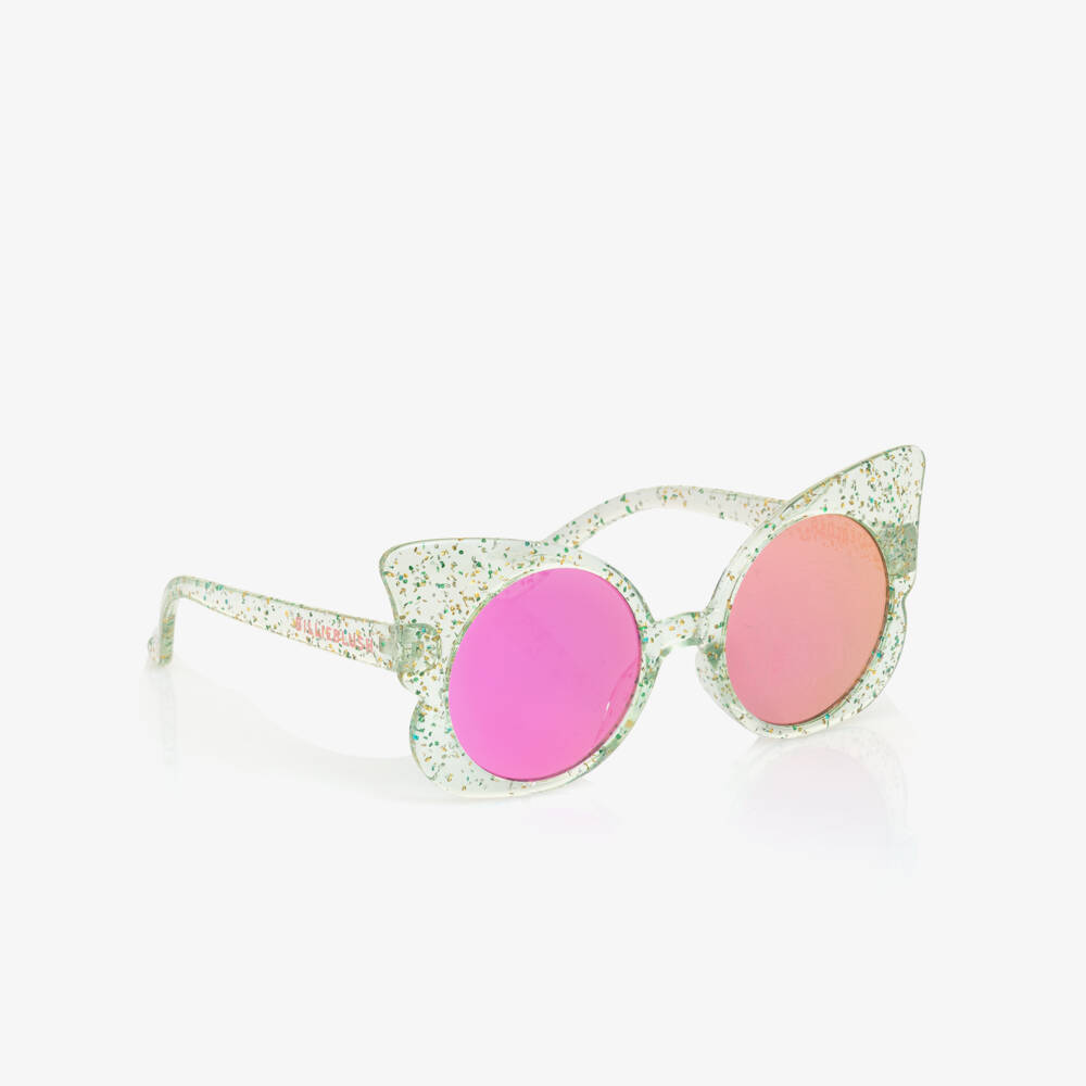 Billieblush-Girls Glittery Green Butterfly Sunglasses (UV400) | Childrensalon