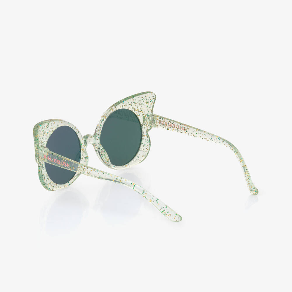 Billieblush-Girls Glittery Green Butterfly Sunglasses (UV400) | Childrensalon