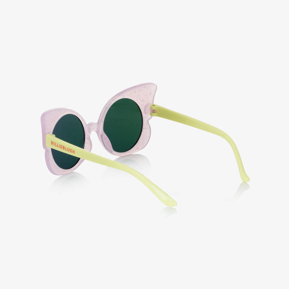 Billieblush-Girls Glittery Green Butterfly Sunglasses (UV400) | Childrensalon