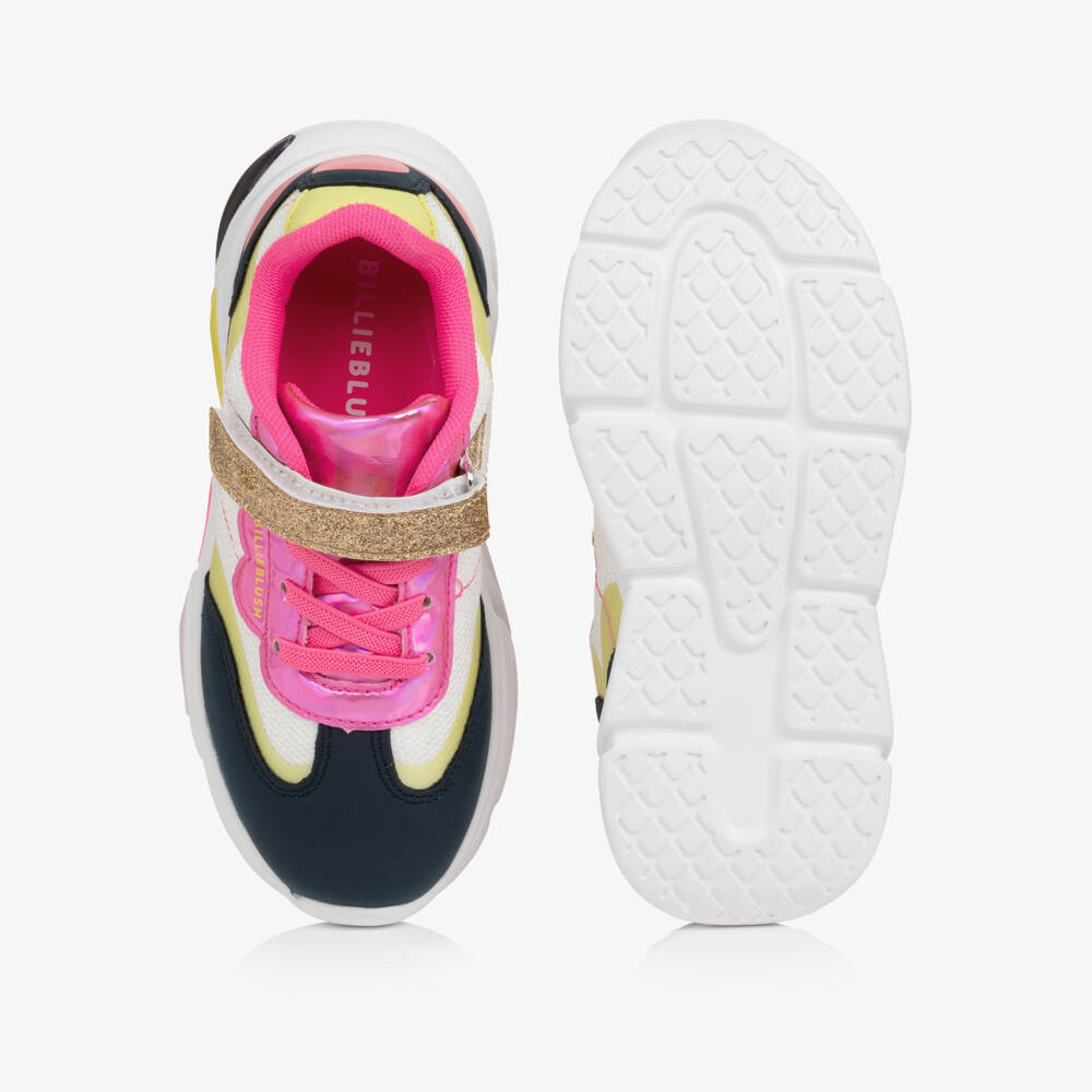 Billieblush-Girls Glittery Mesh Trainers with Light-Up Soles | Childrensalon