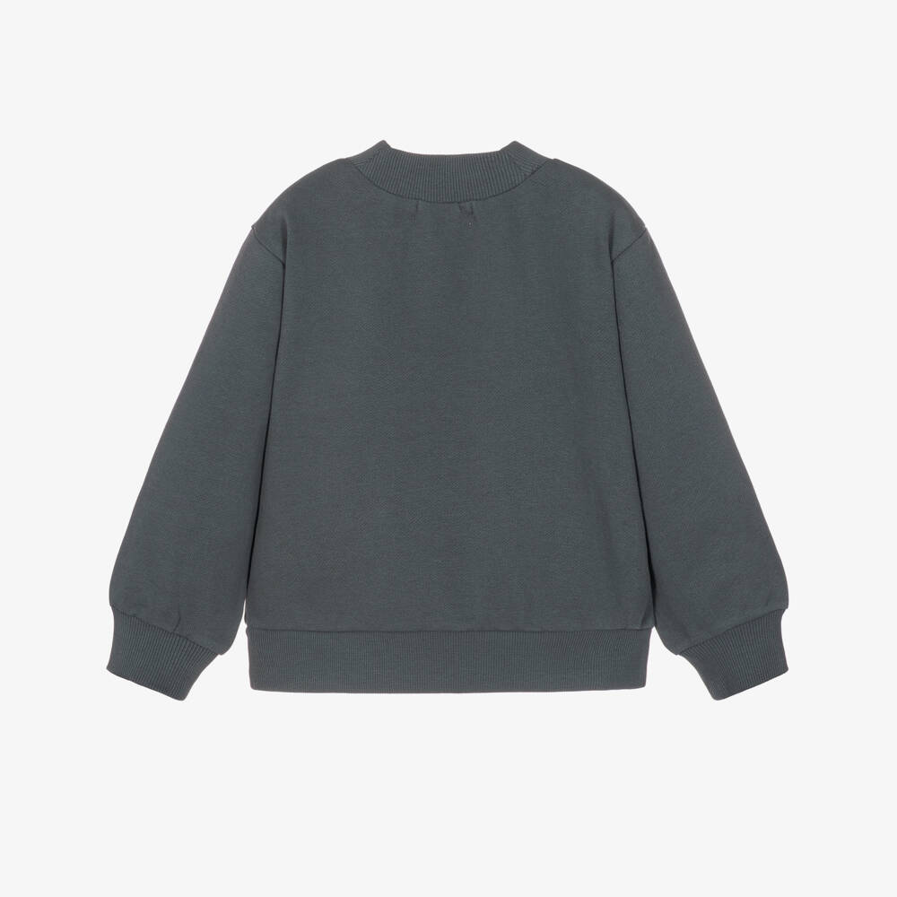 Billieblush-Girls Grey Cotton Sweatshirt with Diamanté Unicorn | Childrensalon