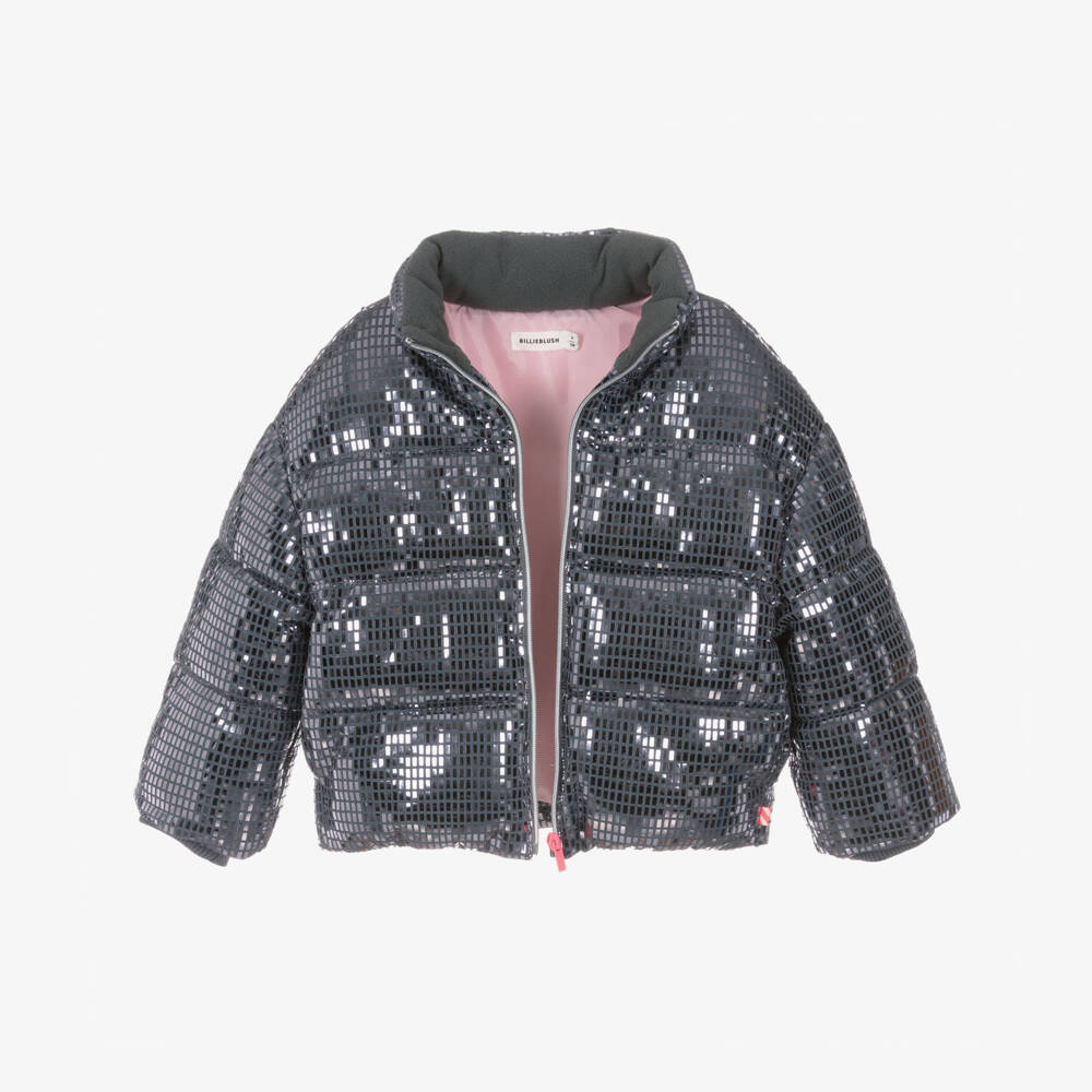 Billieblush-Girls Grey Padded Disco Ball Jacket | Childrensalon