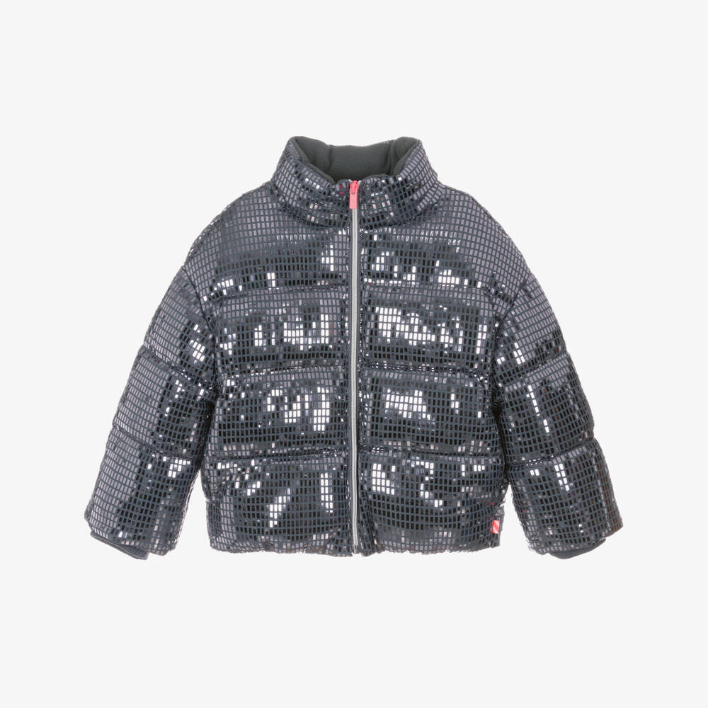 Billieblush-Girls Grey Padded Disco Ball Jacket | Childrensalon