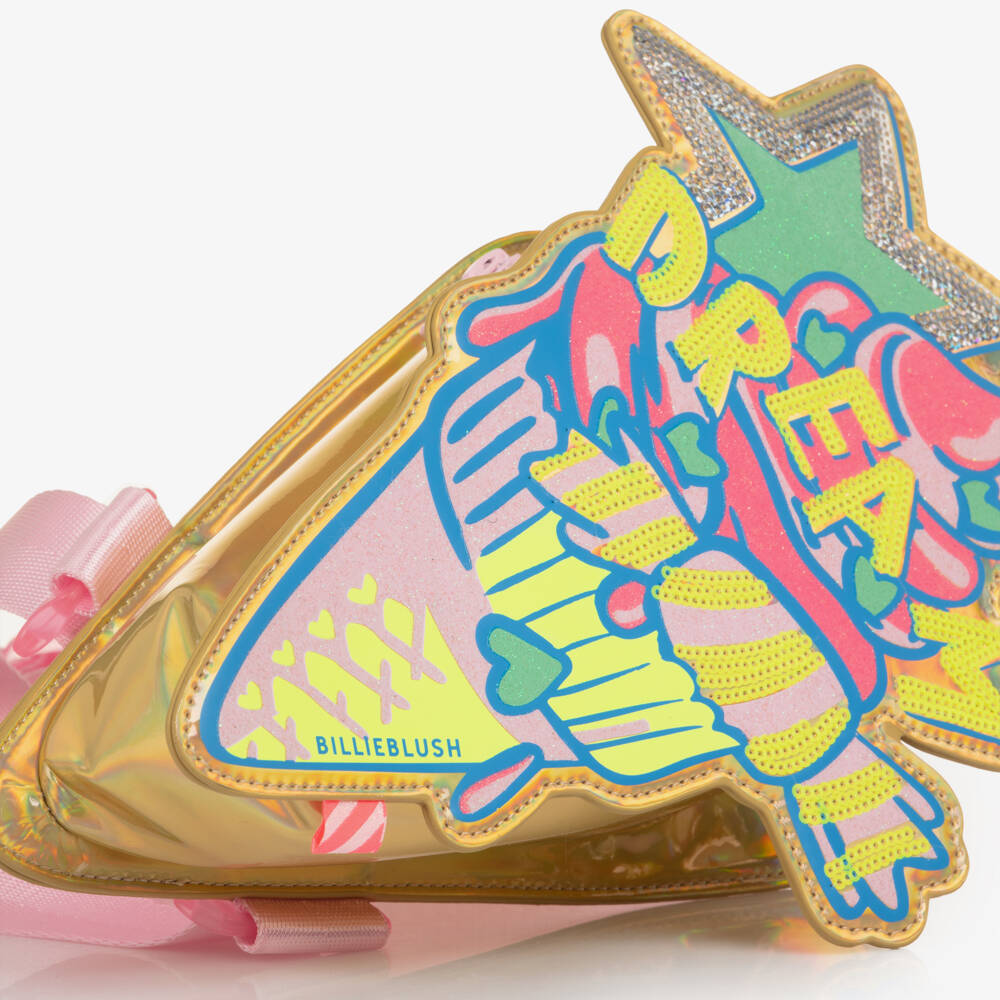 Billieblush-Girls Iridescent Gold Ice Cream Backpack (27cm) | Childrensalon