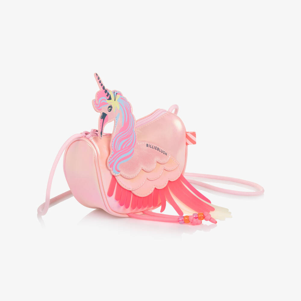 Billieblush-Girls Iridescent Pink Bird Shoulder Bag (14cm) | Childrensalon