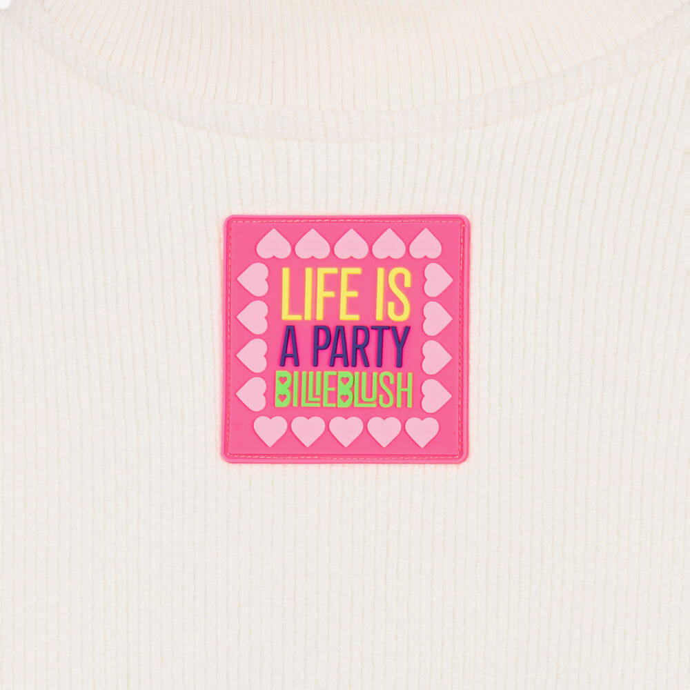 Billieblush-Girls Ivory Corduroy Fleece Zip Up Top | Childrensalon
