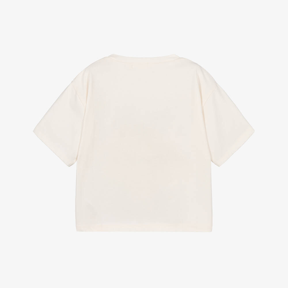 Billieblush-Girls Ivory Cotton Magic Graphic T-Shirt | Childrensalon