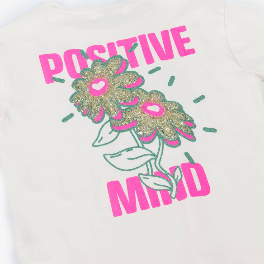 Billieblush-تيشيرت قطن لون عاجي للبنات | Childrensalon