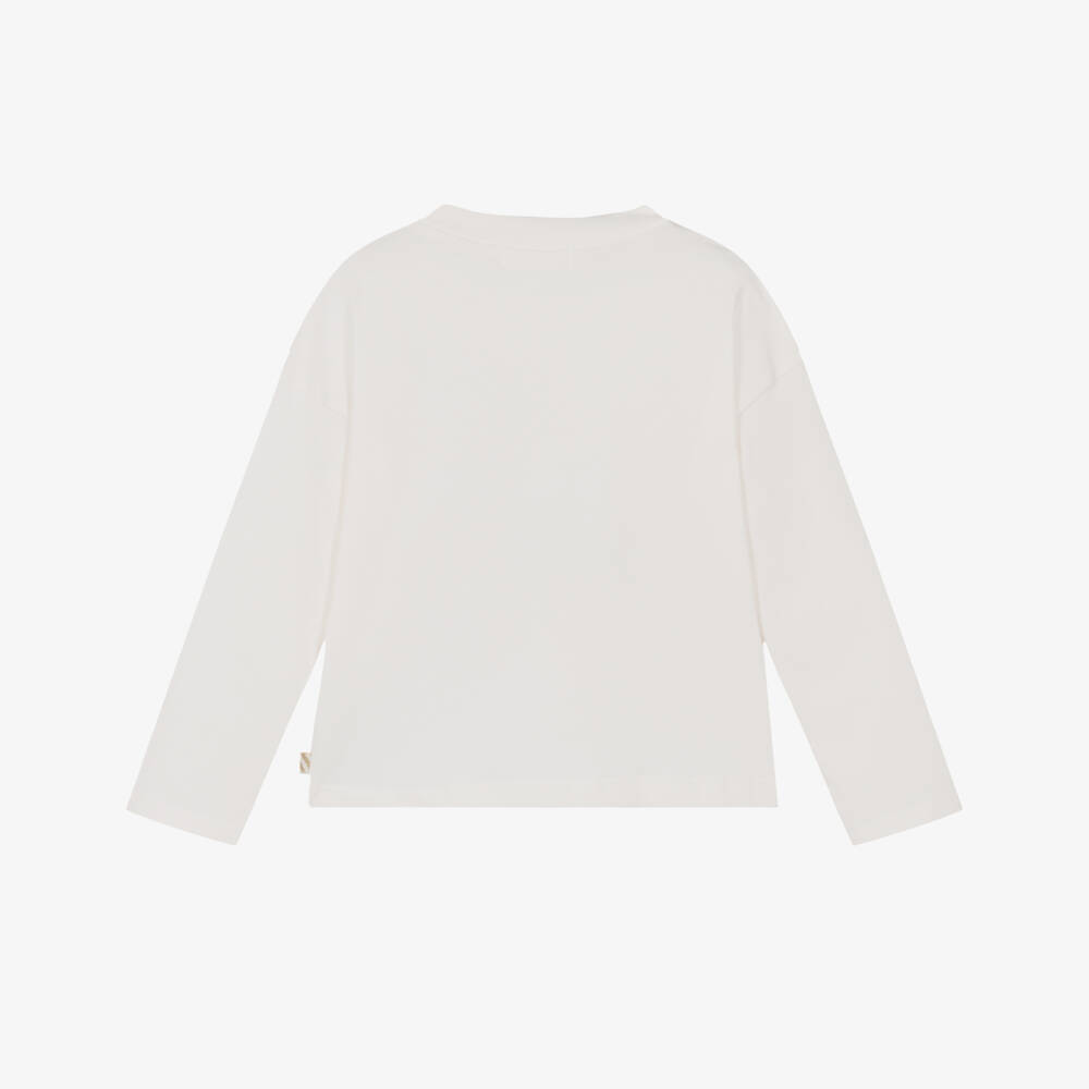 Billieblush-Топ кремовый хлопковый с блестящим пони для девочек | Childrensalon