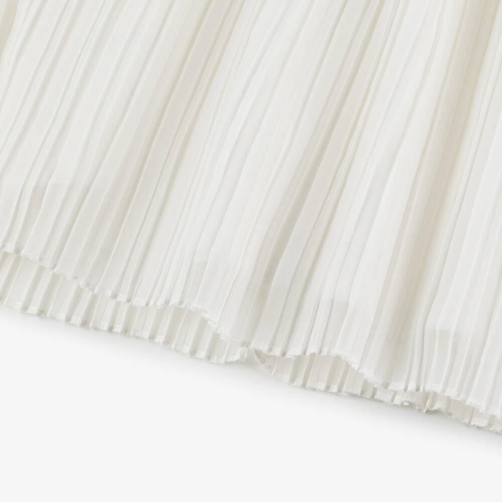 Billieblush-Girls Ivory Floral & Plissé Chiffon Dress | Childrensalon
