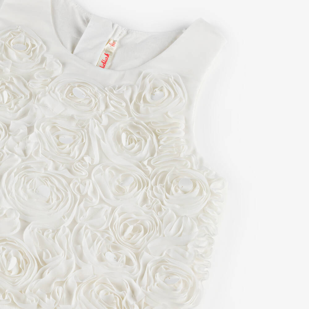 Billieblush-Girls Ivory Floral & Plissé Chiffon Dress | Childrensalon
