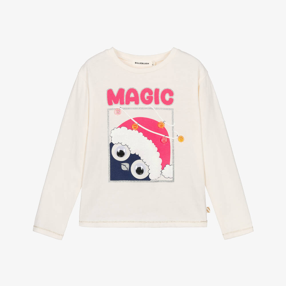 Billieblush-Girls Ivory Penguin Magic Top | Childrensalon