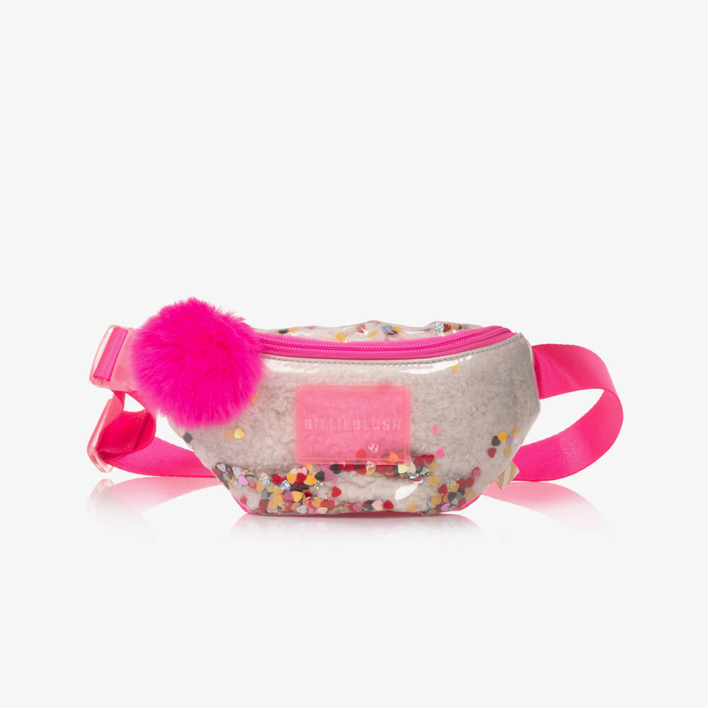 Billieblush-Girls Ivory & Pink Sequin Belt Bag (22cm) | Childrensalon