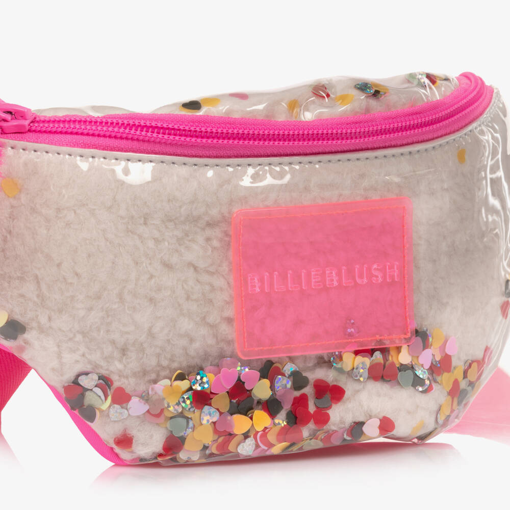 Billieblush-Girls Ivory & Pink Sequin Belt Bag (22cm) | Childrensalon