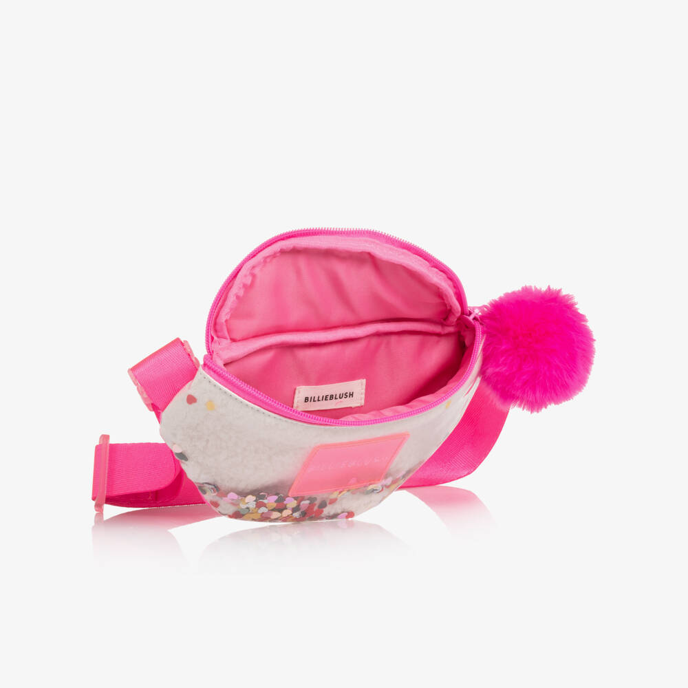Billieblush-Girls Ivory & Pink Sequin Belt Bag (22cm) | Childrensalon