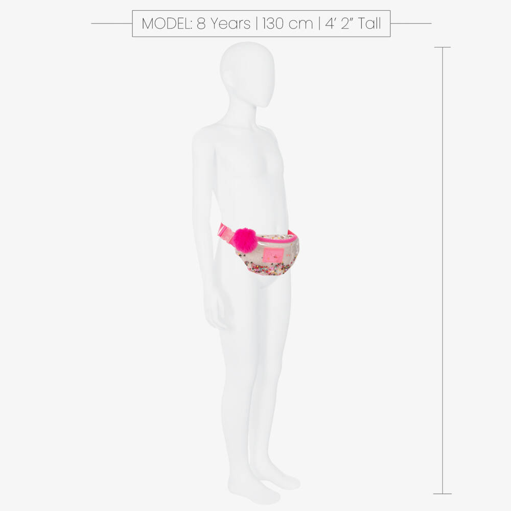 Billieblush-Girls Ivory & Pink Sequin Belt Bag (22cm) | Childrensalon