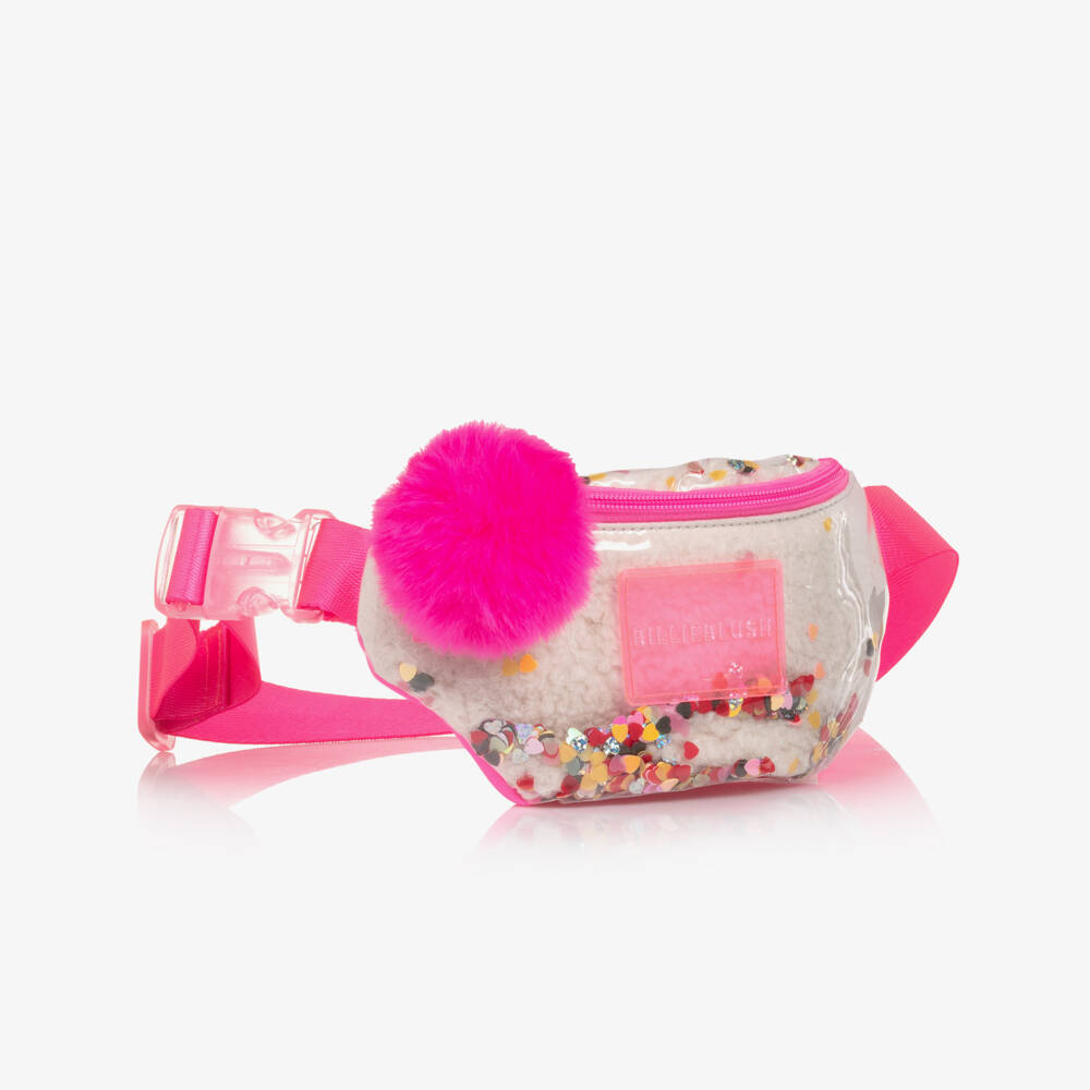 Billieblush-Girls Ivory & Pink Sequin Belt Bag (22cm) | Childrensalon