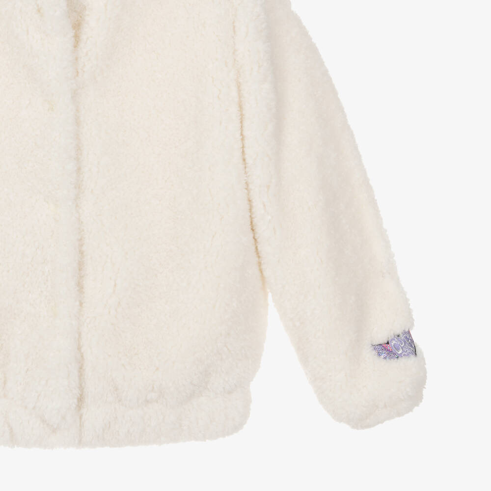Billieblush-Girls Ivory Sherpa Fleece Jacket | Childrensalon