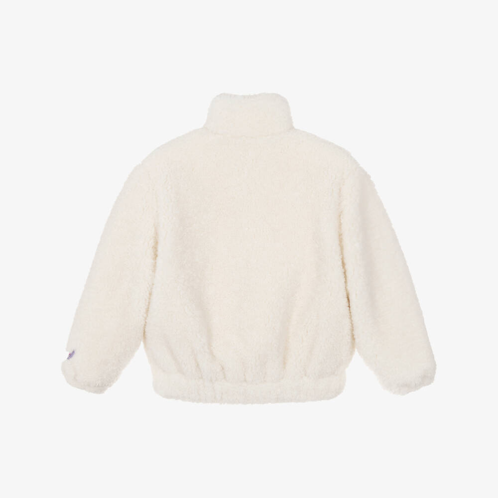 Billieblush-Girls Ivory Sherpa Fleece Jacket | Childrensalon