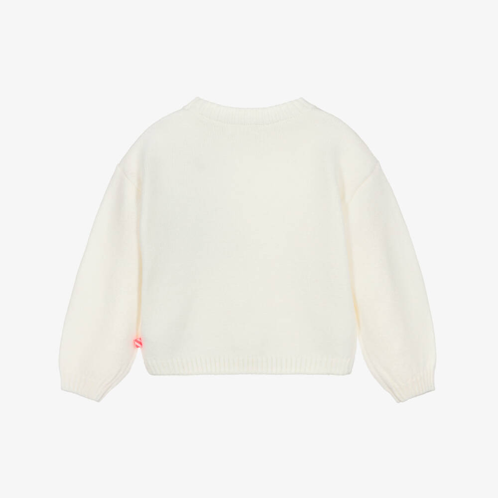 Billieblush-Girls Ivory Sweater with Fluffy Penguin | Childrensalon