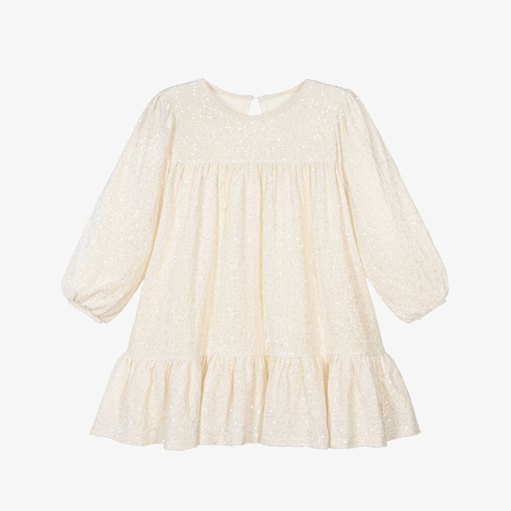 Billieblush-Girls Ivory Velvet & Sequin Dress | Childrensalon