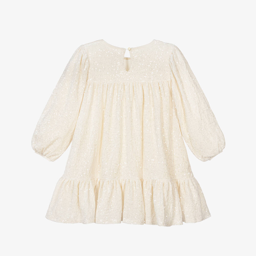 Billieblush-Girls Ivory Velvet & Sequin Dress | Childrensalon