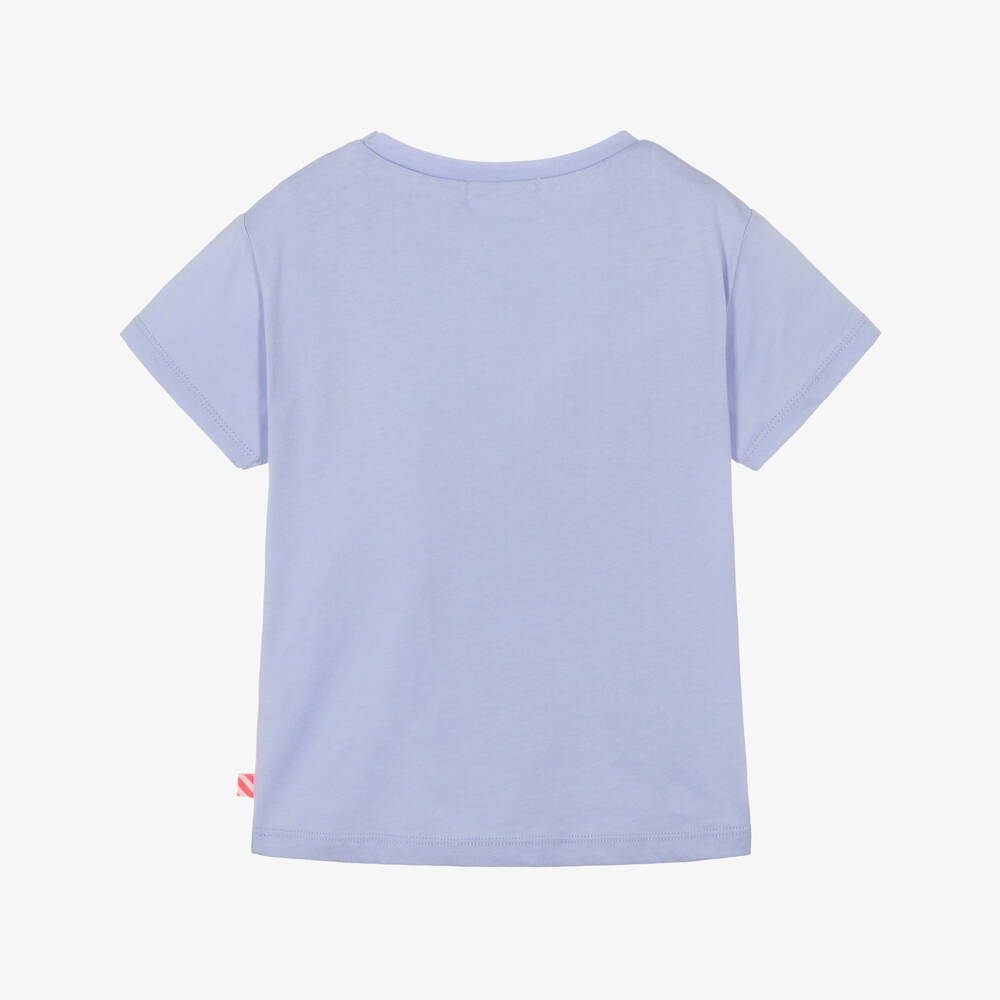 Billieblush-Girls Lavender Cotton T-shirt with Necklace Print | Childrensalon