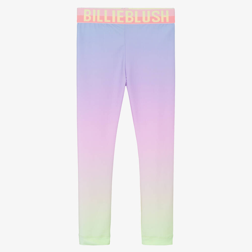 Billieblush-Girls Lilac Purple Ombré Leggings with Logo Waistband | Childrensalon
