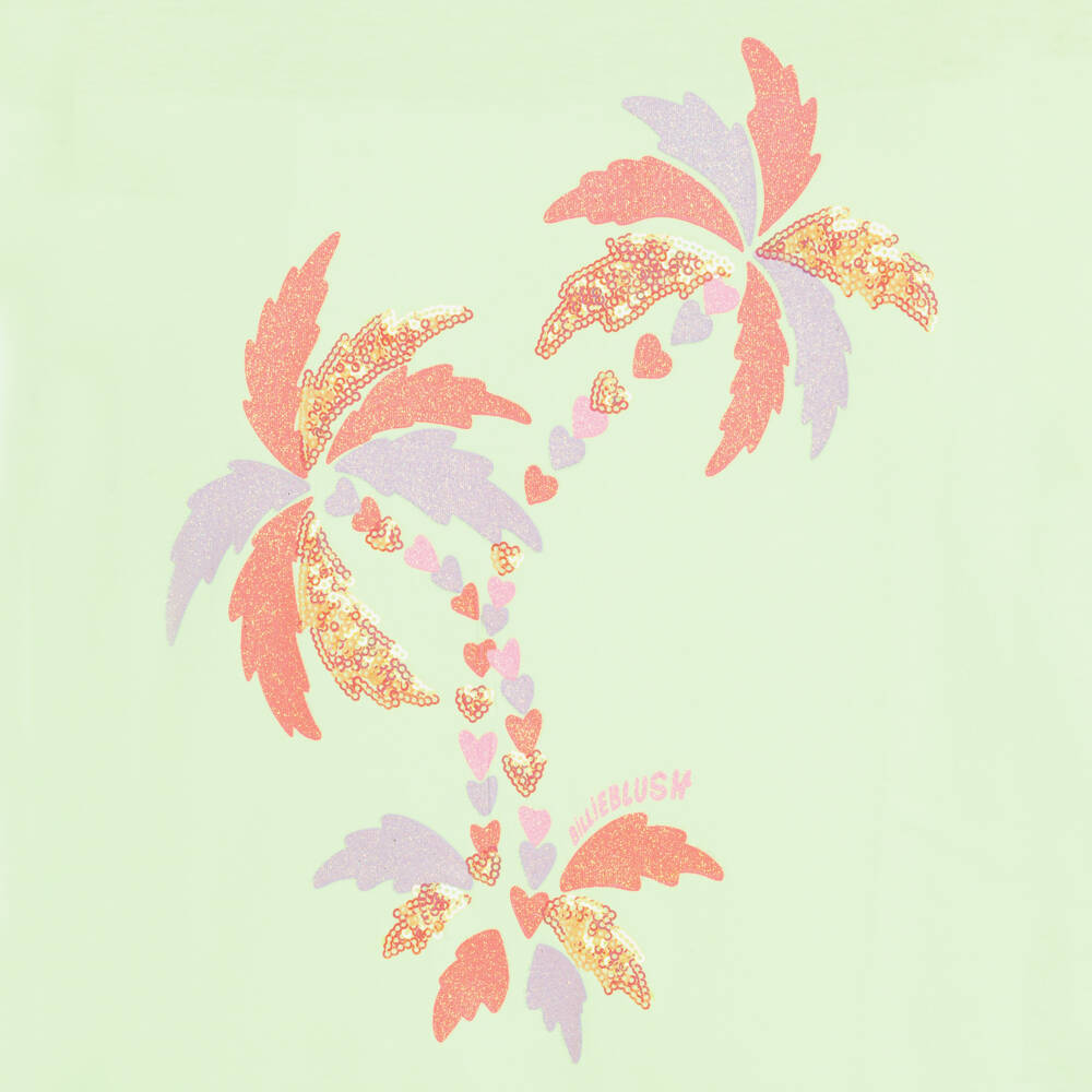 Billieblush-Girls Lime Green Cotton Palm Tree Dress | Childrensalon
