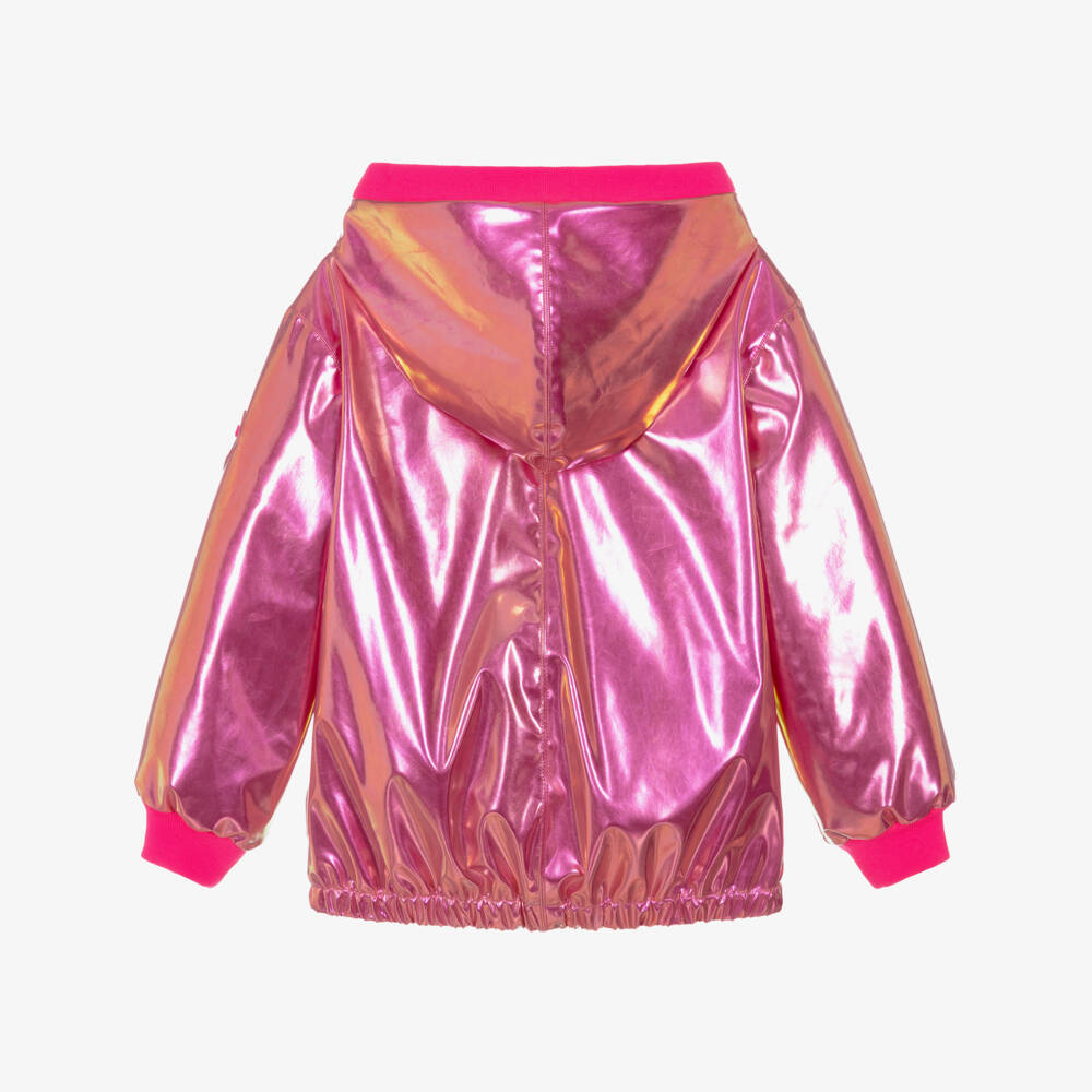 Billieblush-Girls Liquid Pink Hooded Raincoat | Childrensalon
