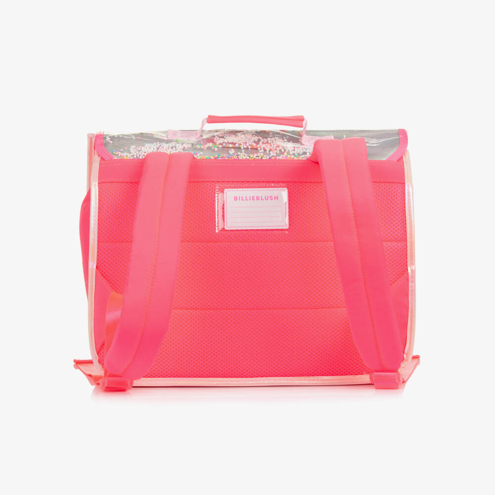Billieblush-Girls Metallic Silver & Neon Pink Messenger Bag (35cm) | Childrensalon
