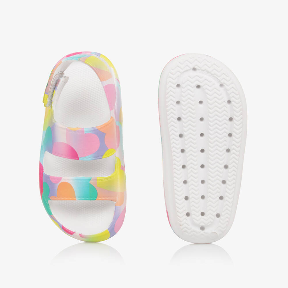 Lilley Junior Girls' Light Up Sandals – Colorful Leopard Print & Glitter Hearts For Summer Fun