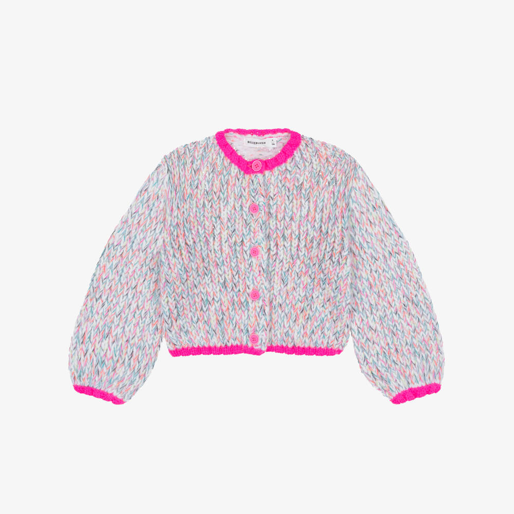Billieblush-Girls Multicolour Chunky Knit Cardigan  | Childrensalon