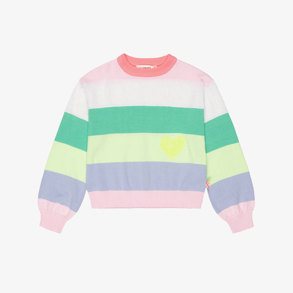 Billieblush-Girls Multicolour Stripe Cotton Sweater | Childrensalon