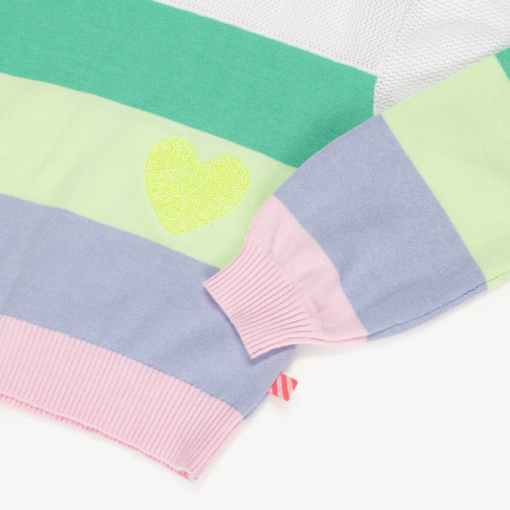 Billieblush-Girls Multicolour Stripe Cotton Sweater | Childrensalon