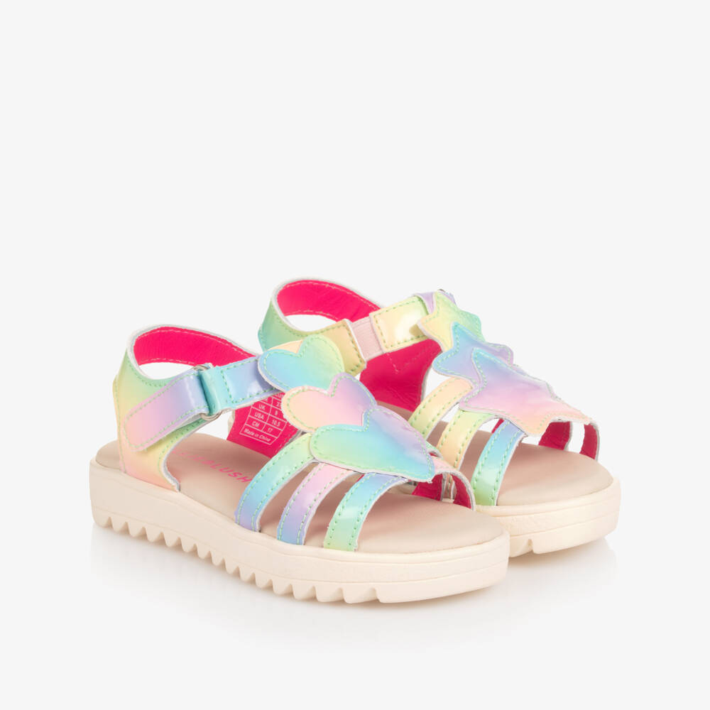 Billieblush-Girls Multicoloured Patent Faux Leather Sandals | Childrensalon