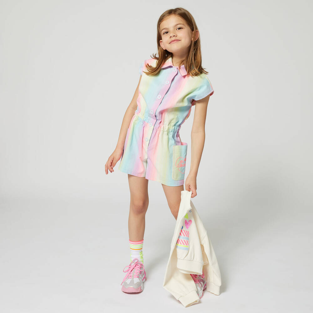 Billieblush-Girls Multicoloured Stripe Playsuit | Childrensalon
