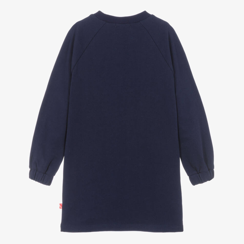 Billieblush-Girls Navy Blue Jersey Dress with Sequins | Childrensalon