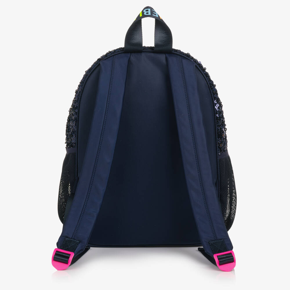 Billieblush-Girls Navy Blue Sequin Backpack (35cm) | Childrensalon