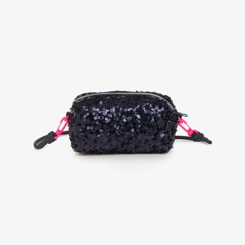 Billieblush-Girls Navy Blue Sequin Pencil Case (16cm) | Childrensalon