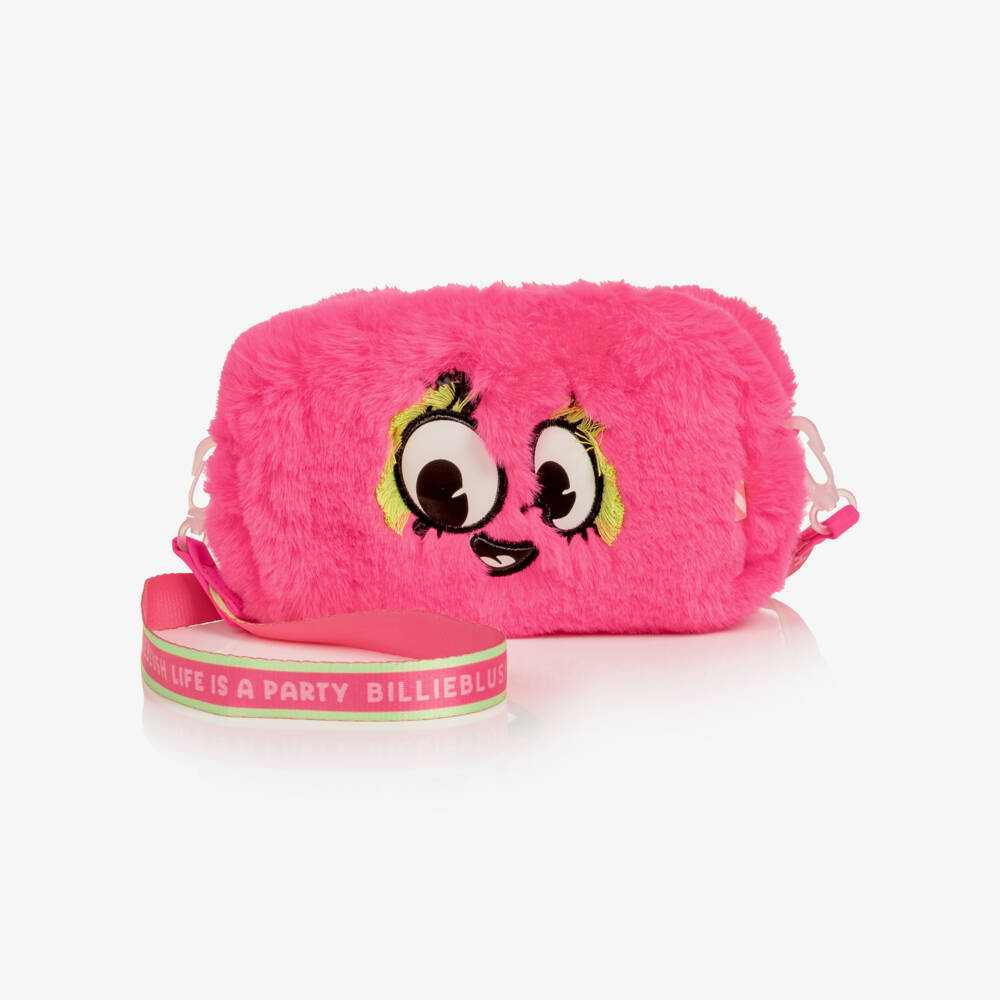 Billieblush-Girls Neon Pink Fluffy Pencil Case (18cm) | Childrensalon