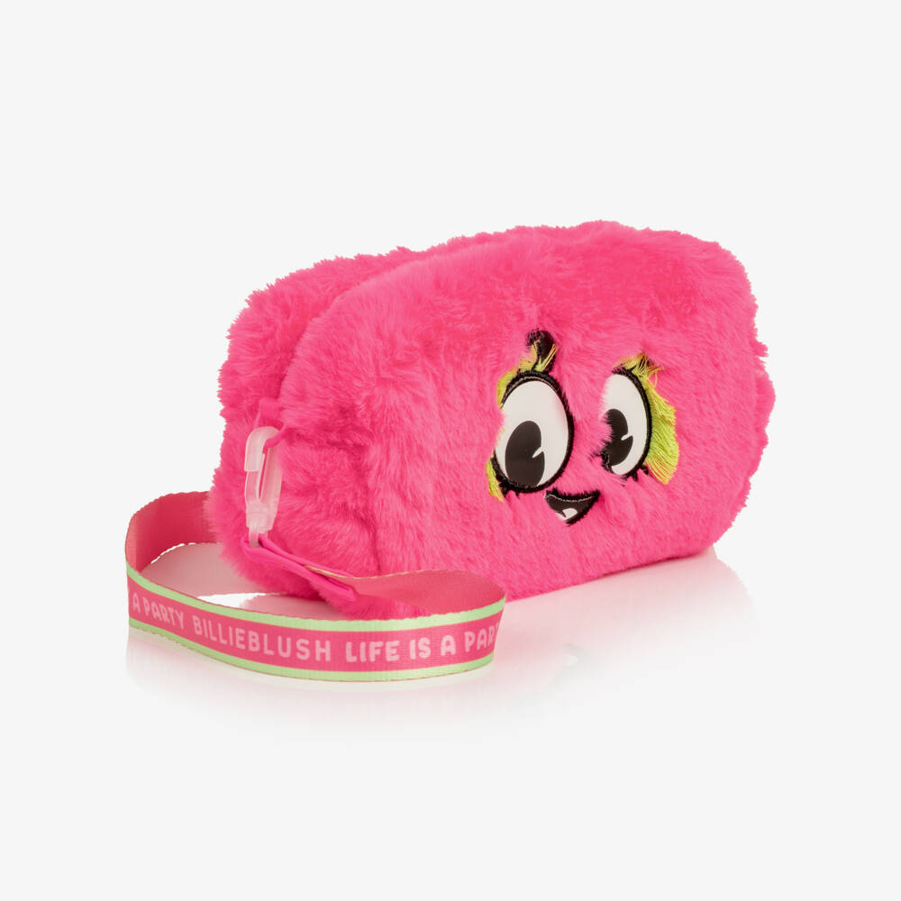 Billieblush-Girls Neon Pink Fluffy Pencil Case (18cm) | Childrensalon