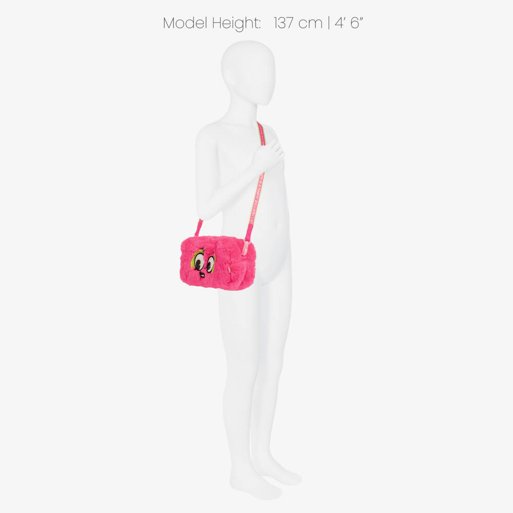 Billieblush-Girls Neon Pink Fluffy Pencil Case (18cm) | Childrensalon