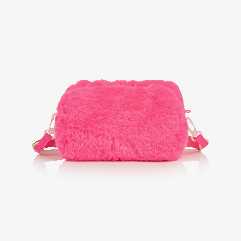Billieblush-Girls Neon Pink Fluffy Pencil Case (18cm) | Childrensalon