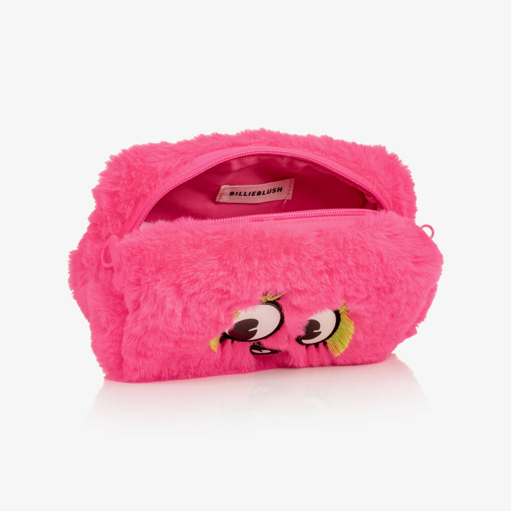 Billieblush-Girls Neon Pink Fluffy Pencil Case (18cm) | Childrensalon